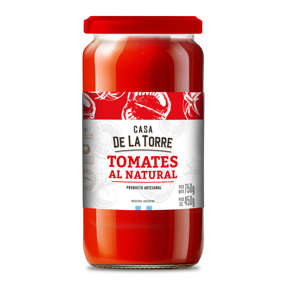 Tomate entero al natural 750g.