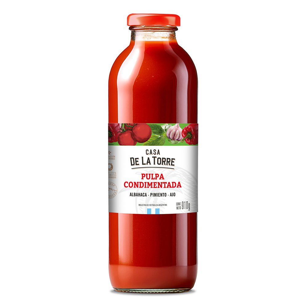 Pulpa condimentada con albahaca, pimiento y ajo 910 g